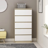 NNEVL Drawer Sideboard White and Sonoma Oak 60x35x121 cm Engineered Wood