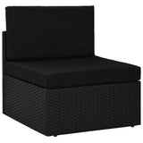 NNEVL Sectional Middle Sofa Poly Rattan Black
