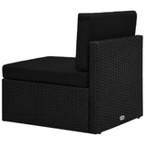 NNEVL Sectional Middle Sofa Poly Rattan Black