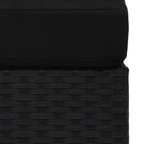 NNEVL Sectional Middle Sofa Poly Rattan Black