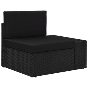 NNEVL Sectional Corner Sofa with Left Armrest Poly Rattan Black