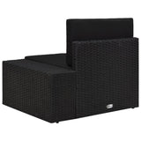 NNEVL Sectional Corner Sofa with Left Armrest Poly Rattan Black