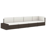 NNEVL Sectional Corner Sofa with Left Armrest Poly Rattan Black