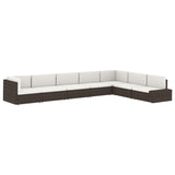 NNEVL Sectional Corner Sofa with Right Armrest Poly Rattan Black