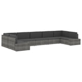 NNEVL Sectional Sofa 2-Seater Poly Rattan Black