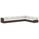 NNEVL Sectional Sofa 2-Seater Poly Rattan Black