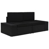 NNEVL Sectional Sofa 2-Seater Poly Rattan Black