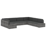 NNEVL Sectional Sofa 2-Seater Poly Rattan Black