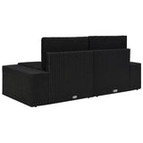 NNEVL Sectional Sofa 2-Seater Poly Rattan Black