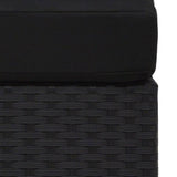 NNEVL Sectional Sofa 3-Seater Poly Rattan Black