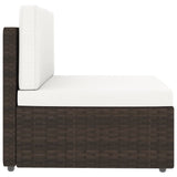 NNEVL Sectional Middle Sofa Poly Rattan Brown