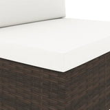 NNEVL Sectional Middle Sofa Poly Rattan Brown