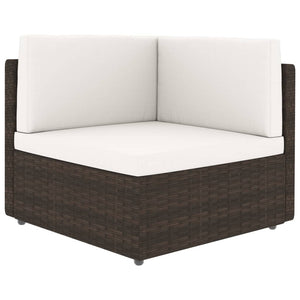 NNEVL Sectional Corner Sofa Poly Rattan Brown
