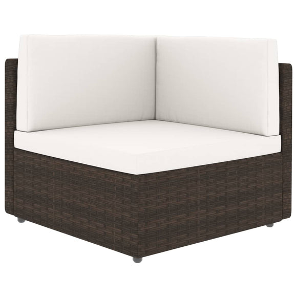 NNEVL Sectional Corner Sofa Poly Rattan Brown