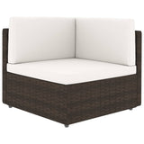 NNEVL Sectional Corner Sofa Poly Rattan Brown