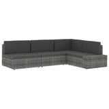NNEVL Sectional Corner Sofa Poly Rattan Brown