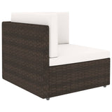 NNEVL Sectional Corner Sofa Poly Rattan Brown