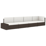 NNEVL Sectional Corner Sofa Poly Rattan Brown