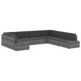 NNEVL Sectional Corner Sofa Poly Rattan Brown