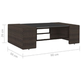 NNEVL 2 Piece Garden Lounge Set Poly Rattan Brown