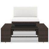 NNEVL 2 Piece Garden Lounge Set Poly Rattan Brown