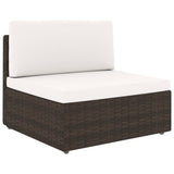 NNEVL 2 Piece Garden Lounge Set Poly Rattan Brown