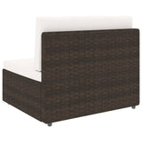 NNEVL 2 Piece Garden Lounge Set Poly Rattan Brown