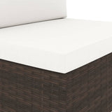 NNEVL 2 Piece Garden Lounge Set Poly Rattan Brown