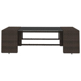 NNEVL 2 Piece Garden Lounge Set Poly Rattan Brown