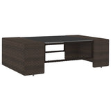 NNEVL 2 Piece Garden Lounge Set Poly Rattan Brown