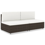 NNEVL Sectional Sofa 2-Seater Poly Rattan Brown