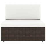 NNEVL Sectional Sofa 2-Seater Poly Rattan Brown
