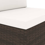 NNEVL Sectional Sofa 2-Seater Poly Rattan Brown
