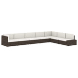 NNEVL Sectional Sofa 2-Seater Poly Rattan Brown