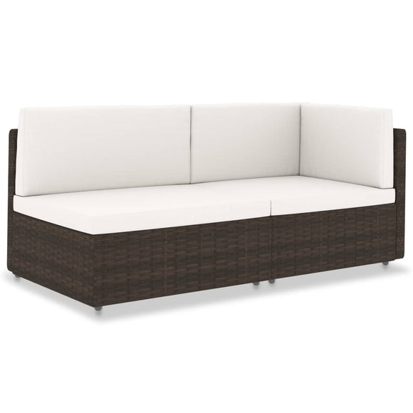 NNEVL Sectional Sofa 2-Seater Poly Rattan Brown