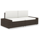 NNEVL Sectional Sofa 2-Seater Poly Rattan Brown