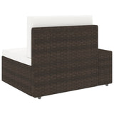 NNEVL Sectional Sofa 2-Seater Poly Rattan Brown