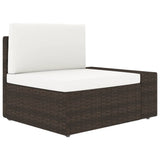 NNEVL Sectional Sofa 2-Seater Poly Rattan Brown