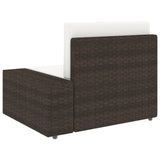 NNEVL Sectional Sofa 3-Seater Poly Rattan Brown