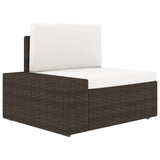 NNEVL 3 Piece Garden Lounge Set Poly Rattan Brown