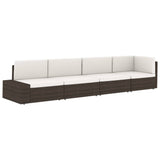 NNEVL Sectional Corner Sofa with Right Armrest Poly Rattan Grey