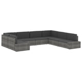 NNEVL Sectional Corner Sofa with Right Armrest Poly Rattan Grey