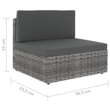 NNEVL 2 Piece Garden Lounge Set Poly Rattan Grey