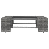 NNEVL 2 Piece Garden Lounge Set Poly Rattan Grey