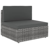 NNEVL Sectional Sofa 2-Seater Poly Rattan Grey