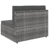NNEVL Sectional Sofa 2-Seater Poly Rattan Grey