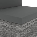 NNEVL Sectional Sofa 2-Seater Poly Rattan Grey