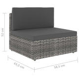 NNEVL Sectional Sofa 2-Seater Poly Rattan Grey