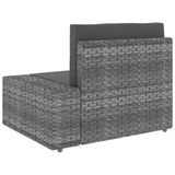 NNEVL Sectional Sofa 3-Seater Poly Rattan Grey