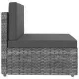 NNEVL Sectional Sofa 3-Seater Poly Rattan Grey